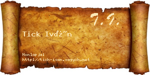 Tick Iván névjegykártya