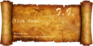 Tick Iván névjegykártya
